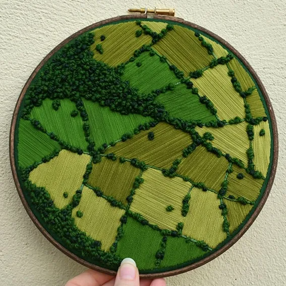 embroidered aerial field art
